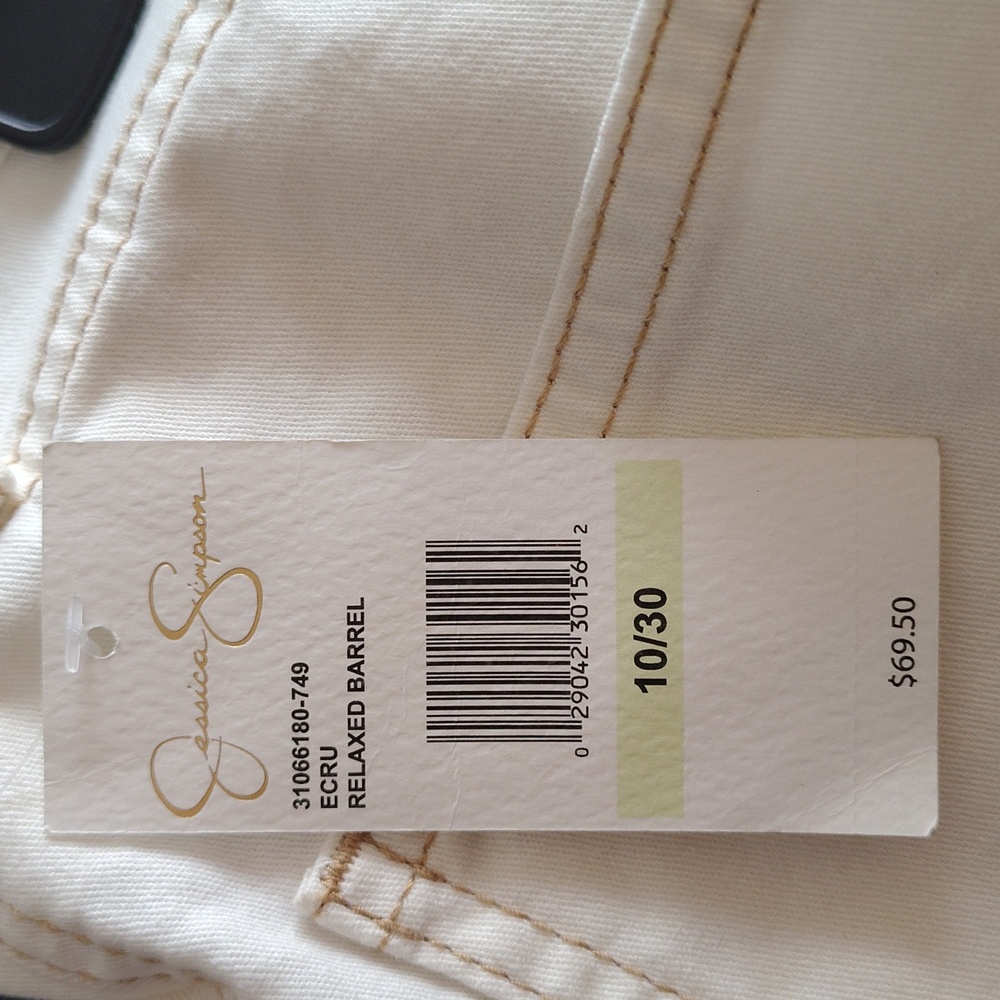 Jessica Simpson Ankle Barrel Jeans in Ecru | Size 10/ 30 - Picture 9 of 14